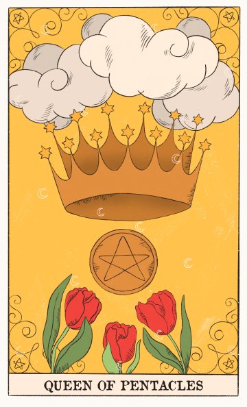 Дама на Пентаклите (Queen of Pentacles) - Таро карта значение